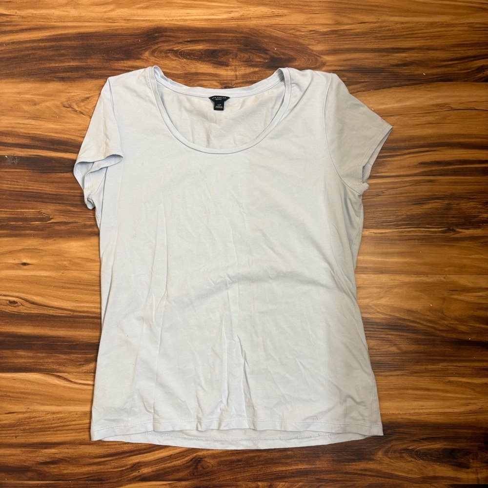 Ann Taylor Soft Blue Short Sleeve Tee